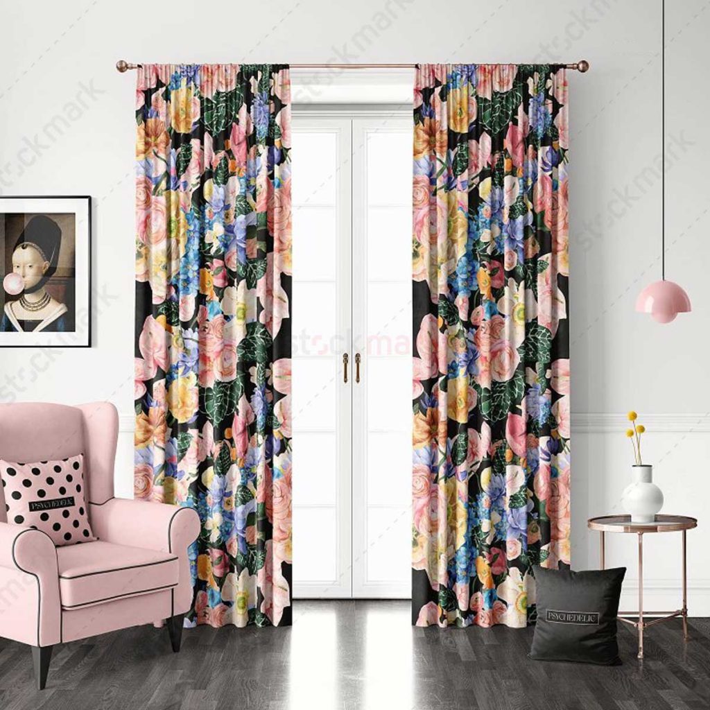 ست موکاپ پرده پلیسه (مبل،کاغذدیواری،کوسن)